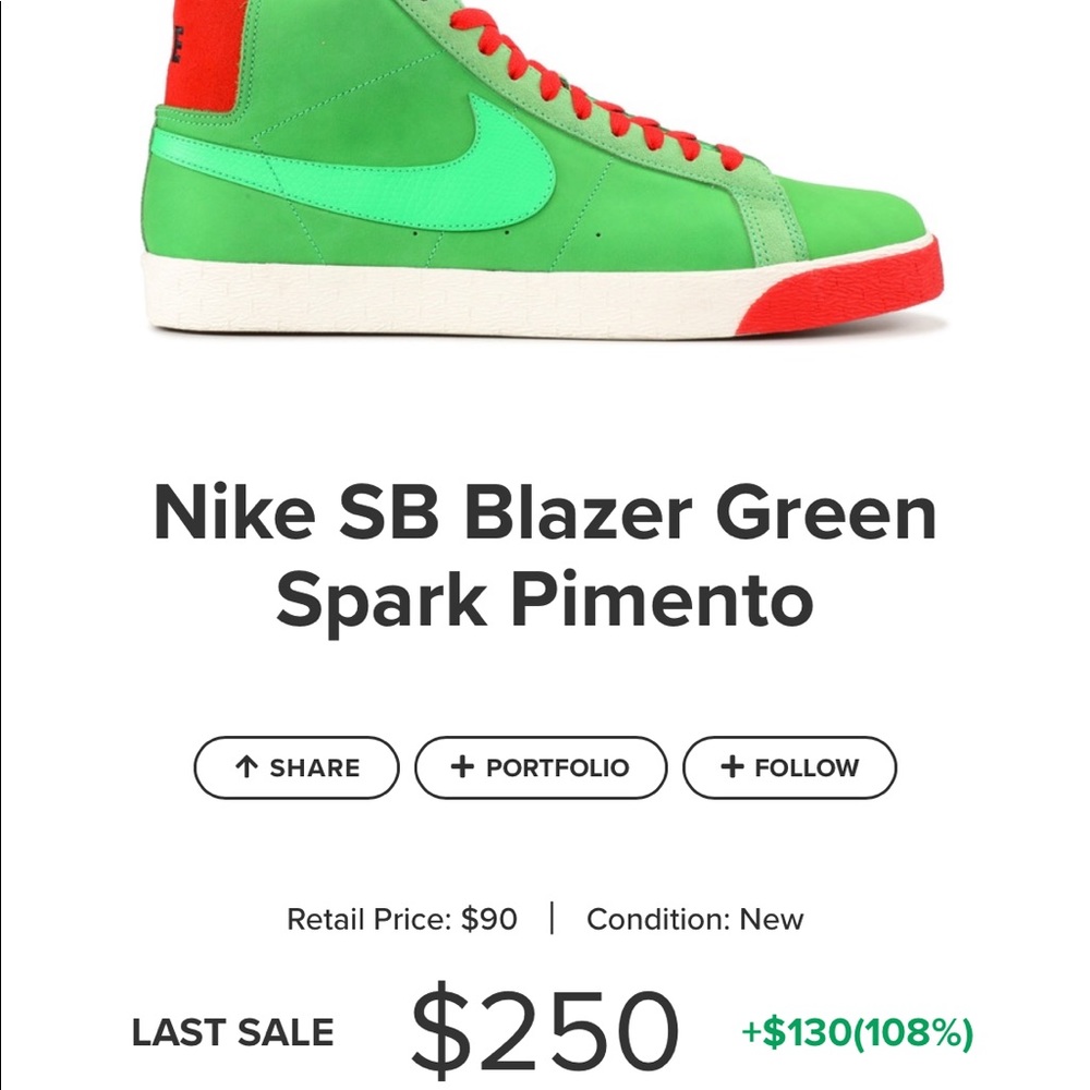 Nike SB Blazer Green Spark Pimento!